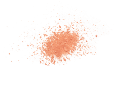 Peach Colored Powder Explosion on Black Background Studio Shot