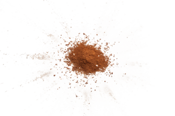 Flour and Cocoa Powder Explosion on Black Background Baking Ingredients
