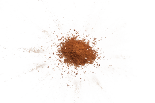 Flour and Cocoa Powder Explosion on Black Background Baking Ingredients