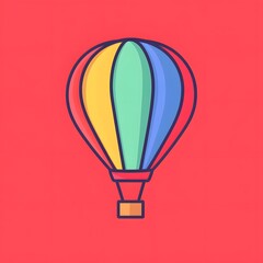 Fototapeta premium Balloon Icon Isolated Vector Symbol on Red Background for Graphic Design Projects