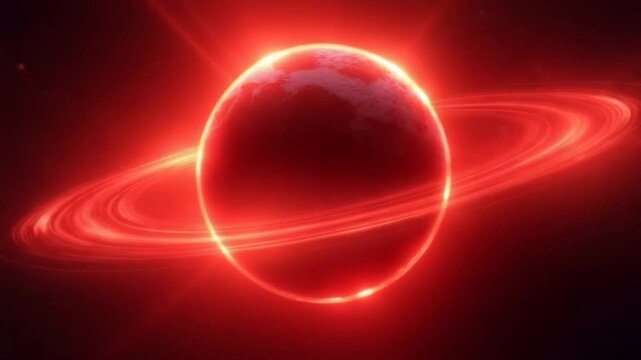 A virtual planet-like sphere surrounded