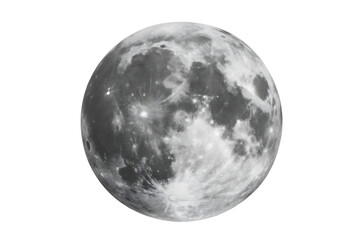 High Resolution Monochrome Image of the Full Moon Showing Detailed Surface Craters and Texture