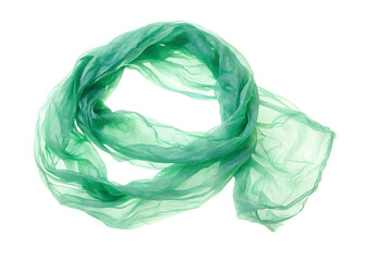 Flowing Mint Green Silk Scarf Isolated on Black Background Fashion Accessory