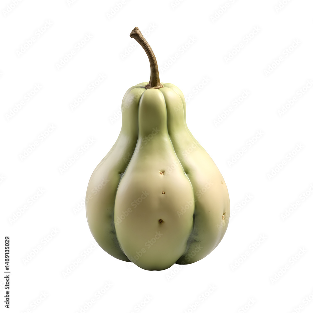 Poster detailed and realistic depiction of a sponge gourd showcasing its unique shape and texture against a