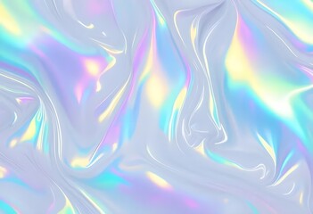 Pastel Holographic Foil Texture with Iridescent Light and Glossy Wrinkles

