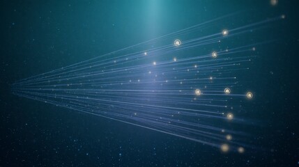 Fototapeta premium Abstract Big Data Stream AI Neural Network Cyberspace Technology Concept