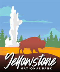 yellowstone national park with beautiful mountain views