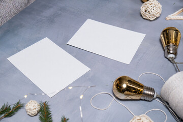 Storytelling of creating craft Christmas greeting card holiday present. Tactile hand-on activity....