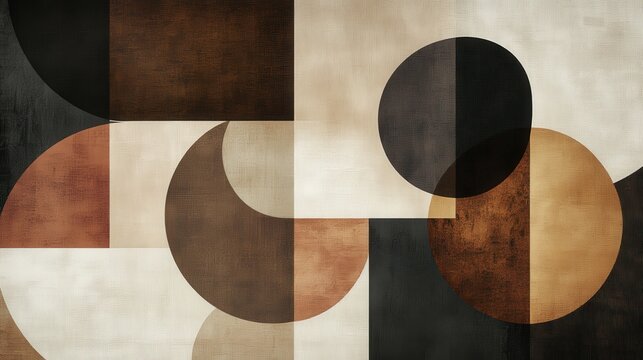 Geometric abstract design in warm earthy tones.