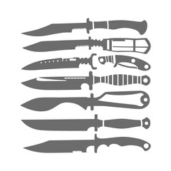 Collection of Various Knife Silhouettes