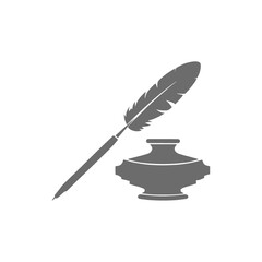 Quill Pen and Inkwell Illustration