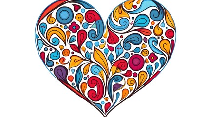 Elegant Line Color Heart Symbol of Love and Passion Design - S Collection