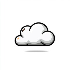Obraz premium Minimalist cloud illustration on white bg