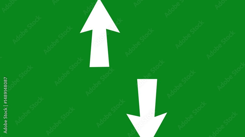 Aufkleber red up and down arrow animation. green screen background. two moving arrows to the up and down. 4k r