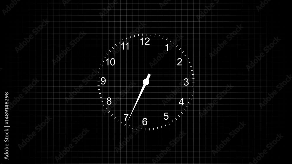 Poster 4k loop able video animation of time lapse of clock on black background. spinning clock in 12 hour p