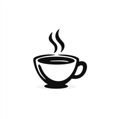 Minimalist Coffee Cup with Steam Icon