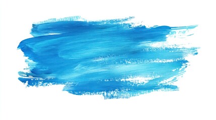 Abstract blue brushstroke texture on white backdrop providing dynamic element