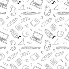 school supplies pattern, education seamless pattern, doodle school seamless pattern, hand drawn education pattern background, doodle school background