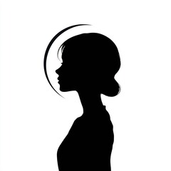 Female profile with crescent moon