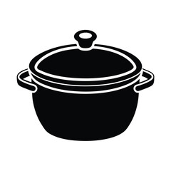 Cooking pot silhouette kitchenware icon design