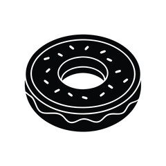Delicious donut silhouette sweet treat bakery food