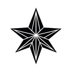 Obraz premium Black silhouette star geometric design element