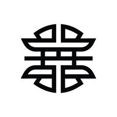 Abstract torii gate japanese symbol silhouette