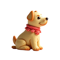 Detailed hyperrealistic dog-shaped cookie with delightful floral collar, perfect for holiday treats and festive occasions