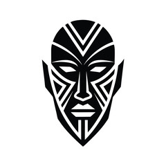 Abstract tribal mask silhouette design art © Sumon