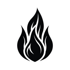 Fiery black flame silhouette design graphic