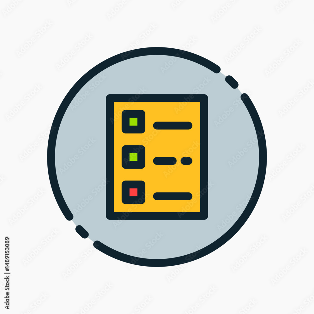 Aufkleber design illustration graphic of list to do icon with colored outline style. suitable for ui, mobile d