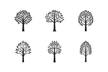 birch icon silhouette vector illustration