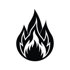 Fiery black flame silhouette graphic design