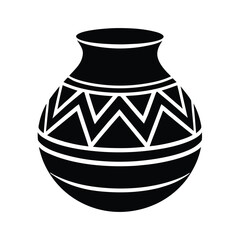 African tribal pottery silhouette design