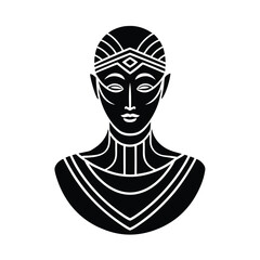 Elegant woman silhouette geometric tribal design