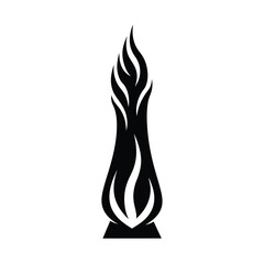 Fiery flame silhouette vase design element