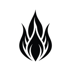Black tribal flame silhouette design element