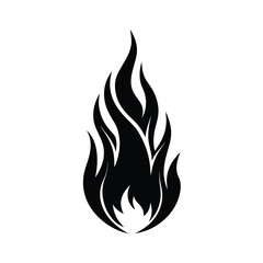 Fiery black flame silhouette graphic design