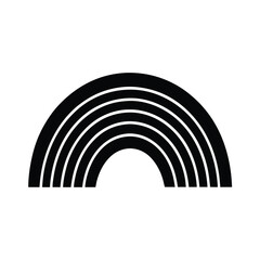 Black silhouette rainbow minimalist design graphic