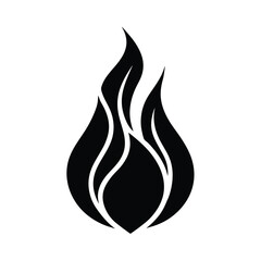 Abstract black flame silhouette design element