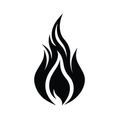 Fiery black flame silhouette graphic design