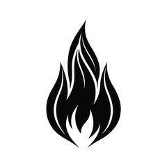 Fiery black flame silhouette graphic design