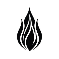 Abstract black flame silhouette design element