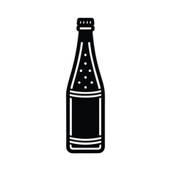 Sparkling beverage bottle silhouette icon graphic