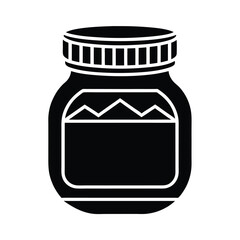 Black silhouette jar of honey or jam