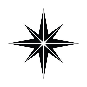Black star silhouette eight points graphic design