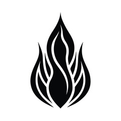 Abstract black flame silhouette design element