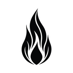 Fiery flame silhouette abstract design element