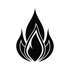 Fiery flame silhouette abstract design graphic