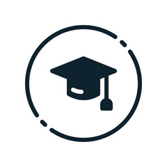 Design Illustration graphic of toga hat icon with glyph style. Suitable for UI, mobile design, web design, etc.